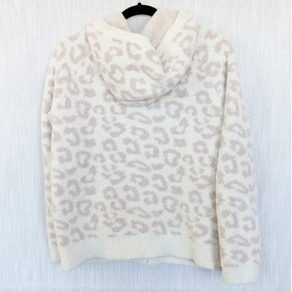 Barefoot Dreams Cozychic in the Wild Zip Hoodie Womens S Animal Print Full Zip